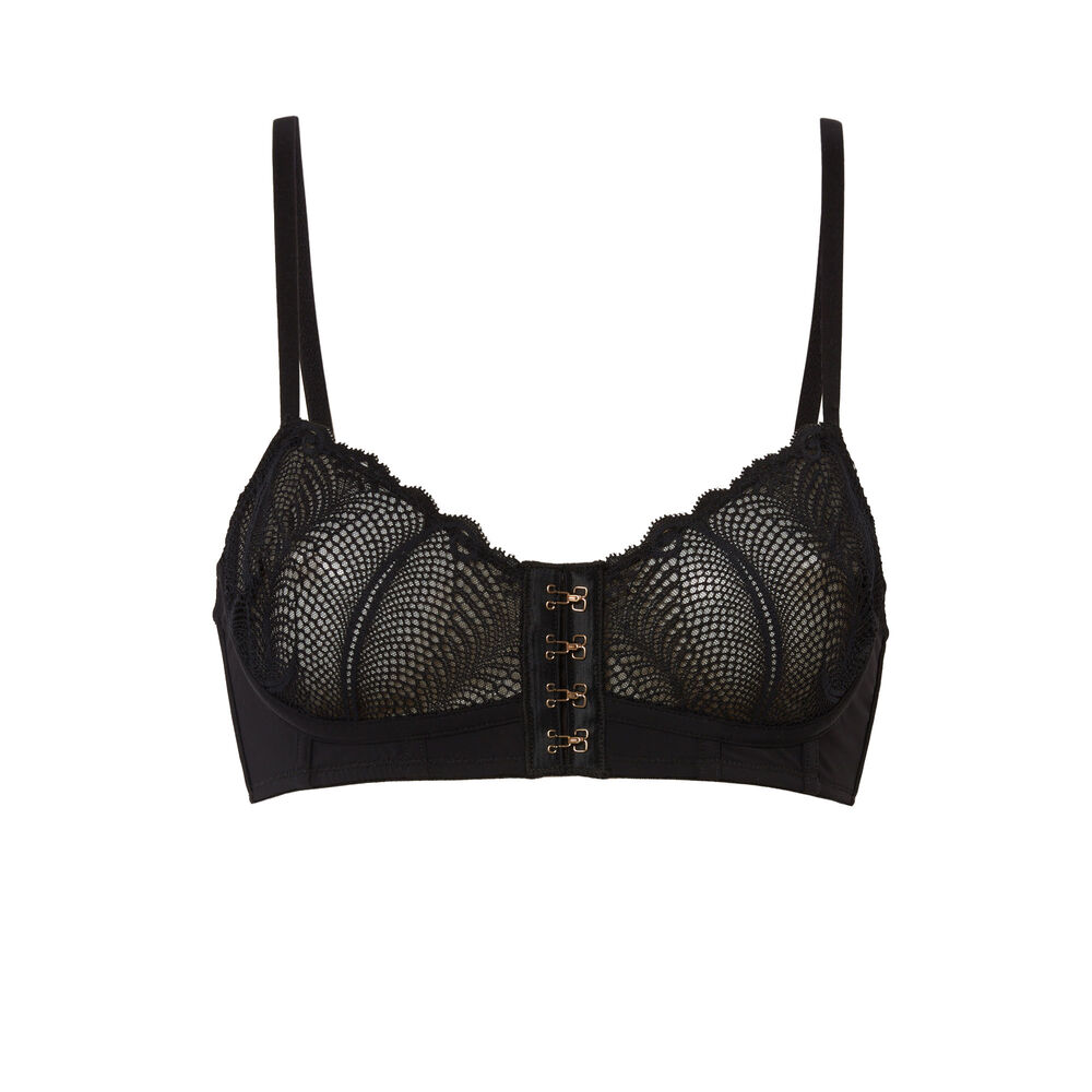Corset effect bra - black black.