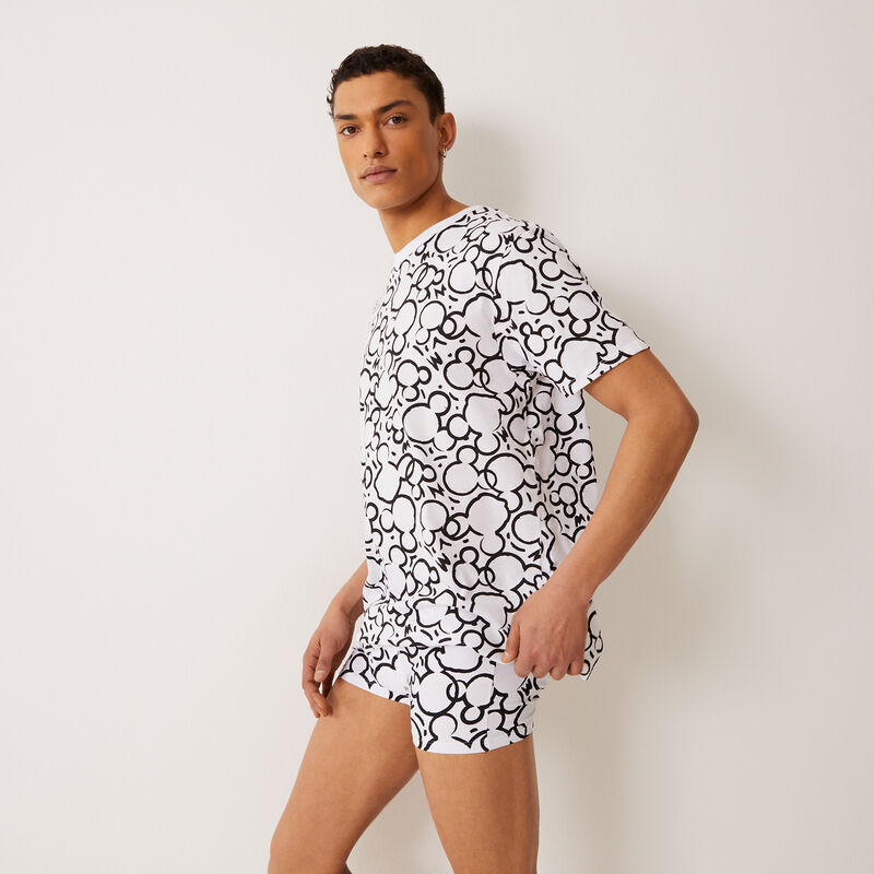 T-shirt with Mickey Mouse pattern - white T-shirt with Mickey Mouse pattern - white;
