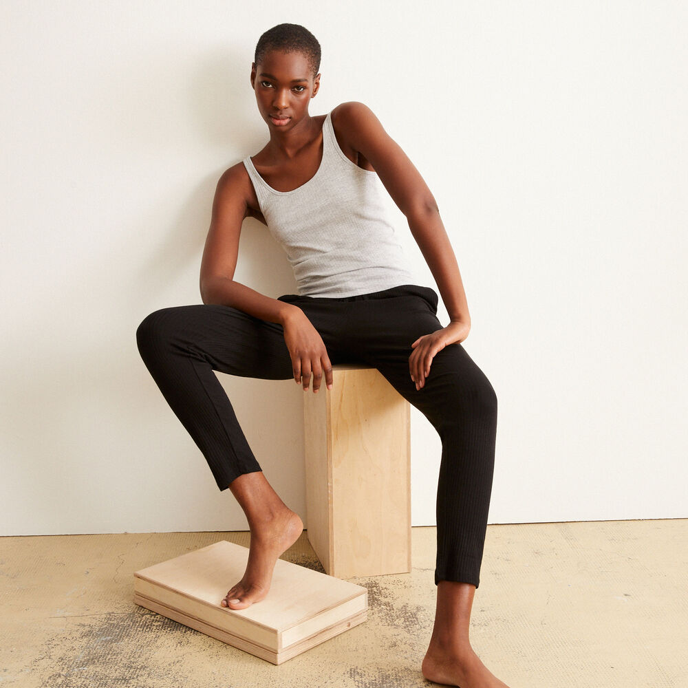 Jersey trousers - black black.