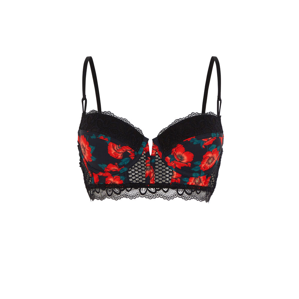 Padded bustier bra - black black.