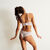lace tanga briefs with tie decoration - white;