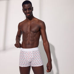 cotton boxer shorts with boat anchor pattern;