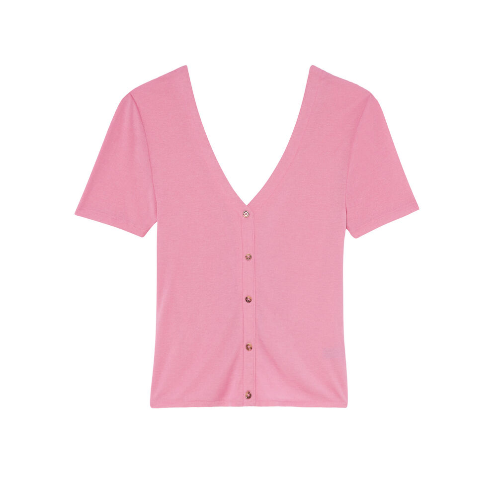Short-sleeved top - pink pink.