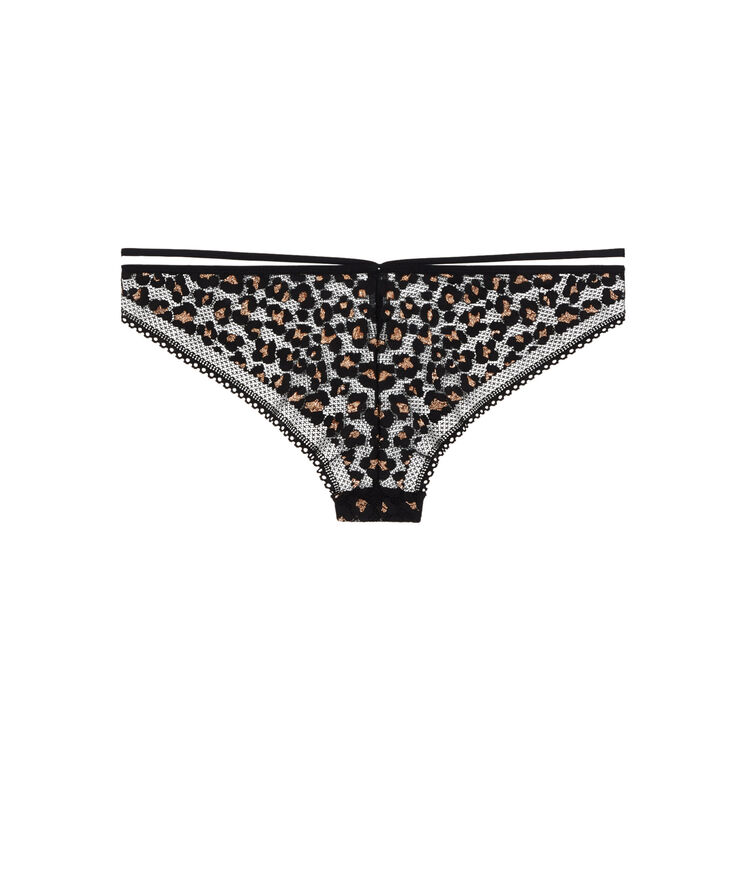Plain lace briefs - black black.