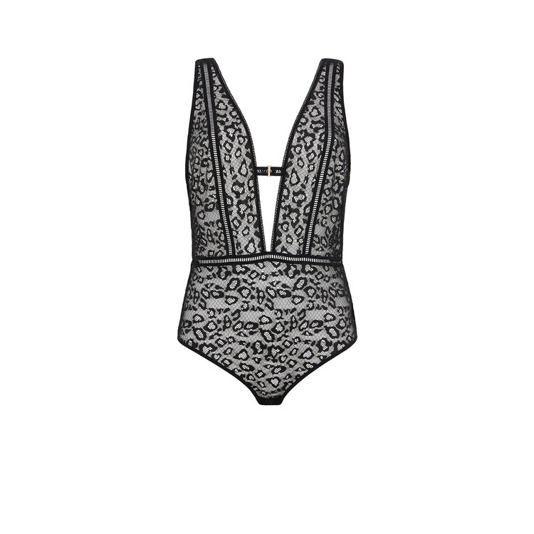 Leparlaciz leopard non-underwire lace body black.