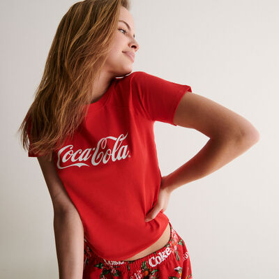 Crop top coca-cola – czerwony;