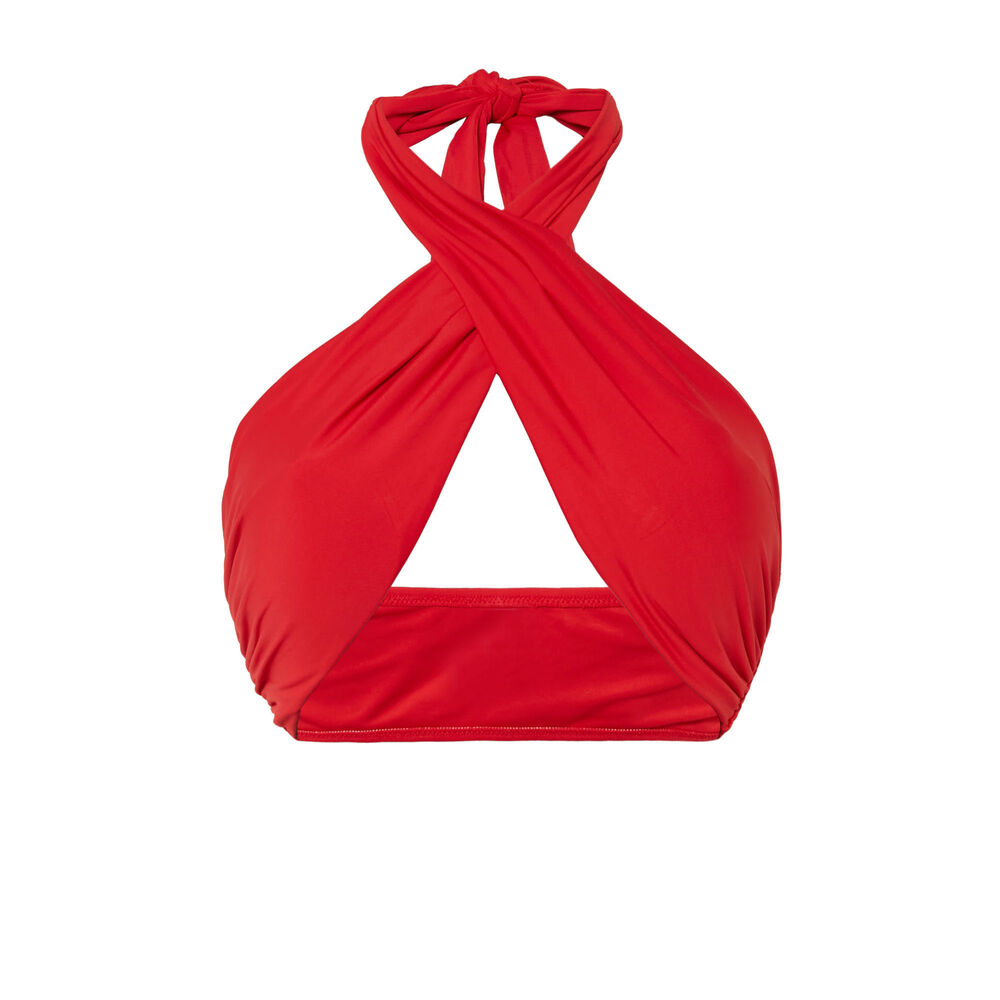 Scarf bralette bikini top - orange red.