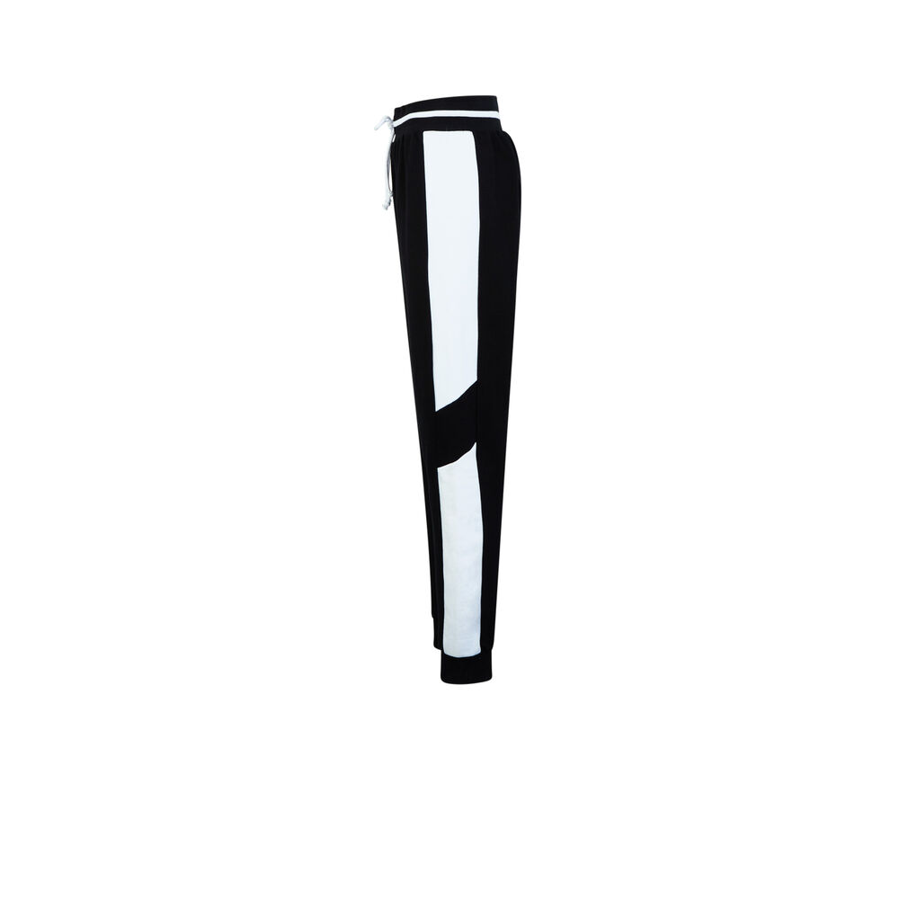 Tie trousers with white bands - black black.