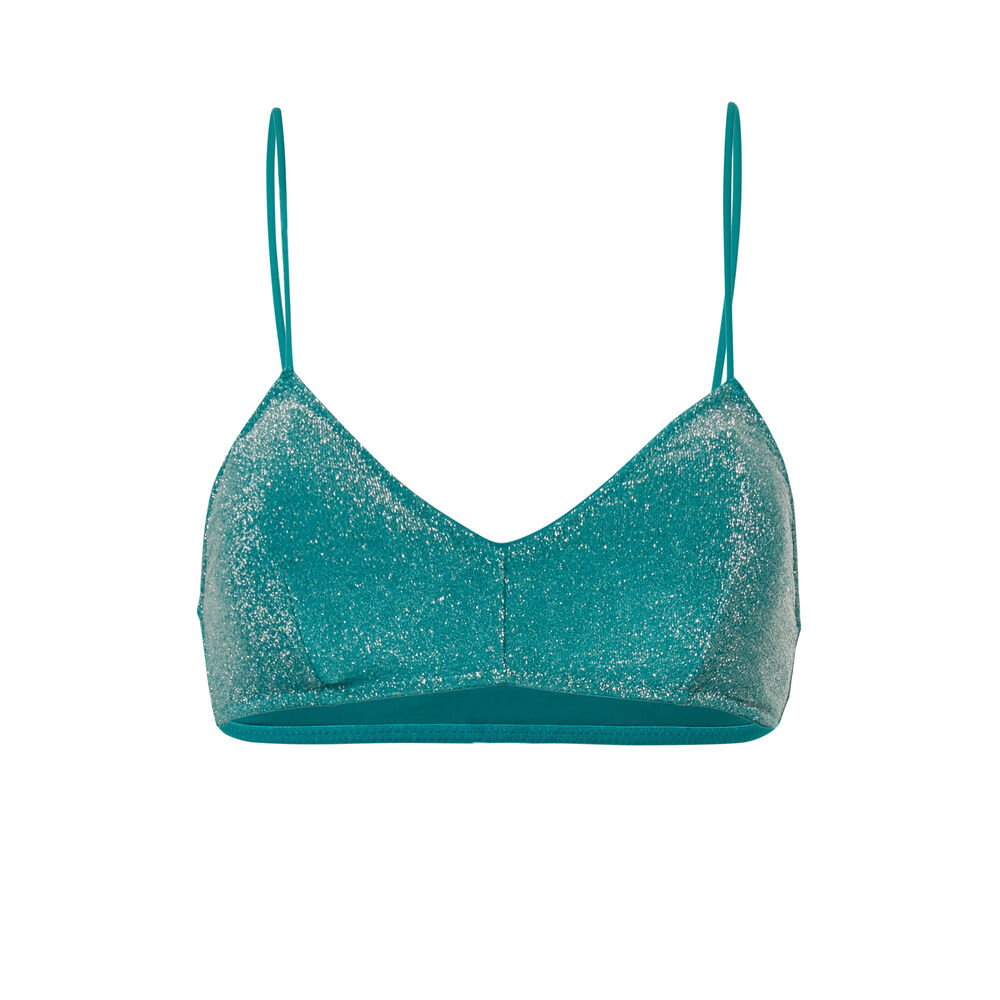 Sequined bralette bikini top - green green.