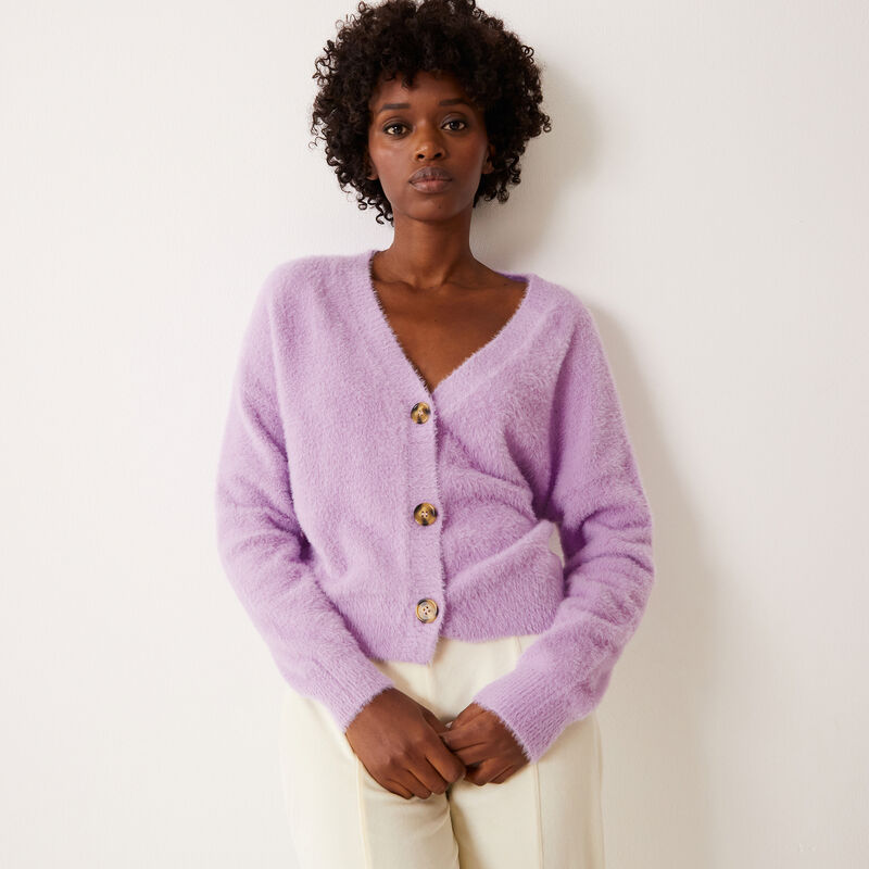 buttoned cardigan - lilac buttoned cardigan - lilac ;
