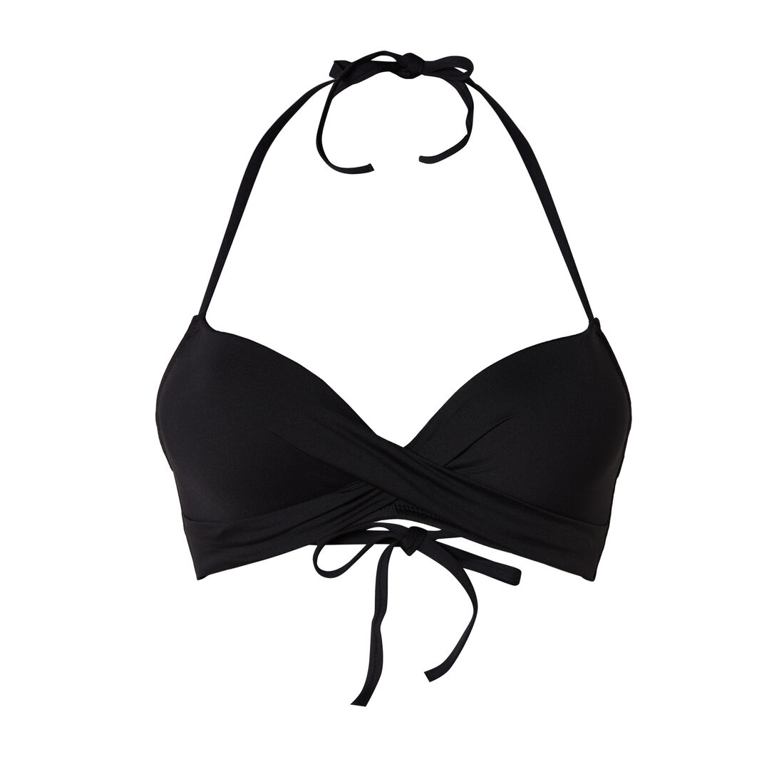 plain push-up bikini top - black;