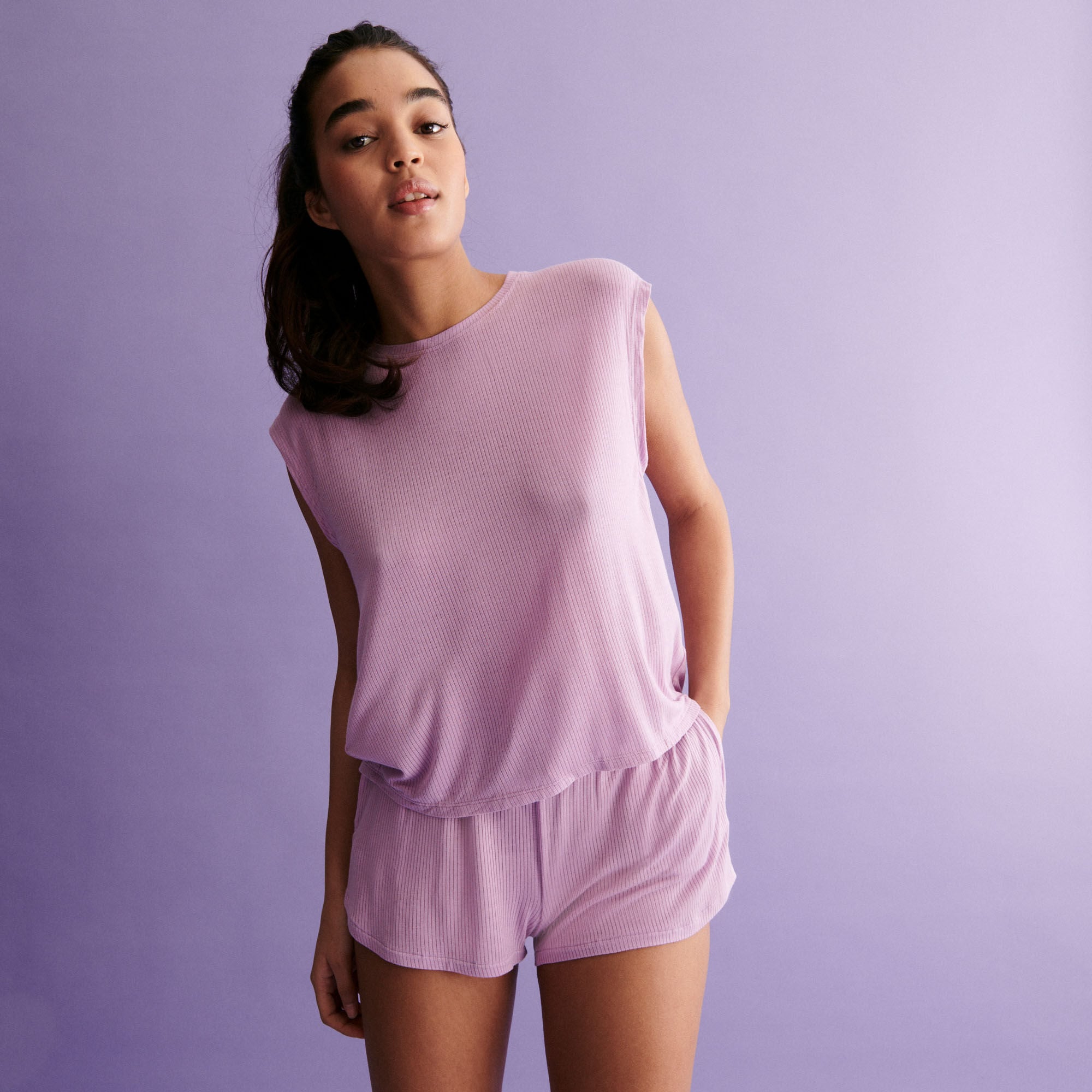 floaty backless top - lilac - purple 