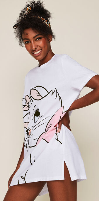 Mariblaziz short-sleeved marie print les aristocats long t-shirt white.