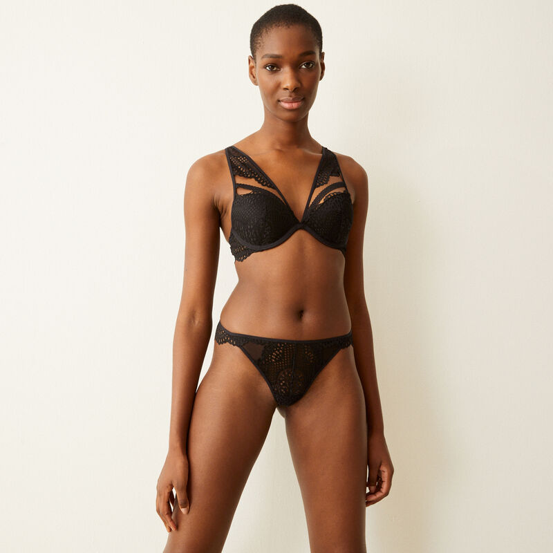 Lace tanga briefs - black Lace tanga briefs - black;