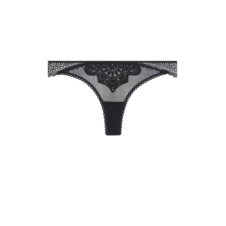 Femmefataliz lace and tulle tanga black.