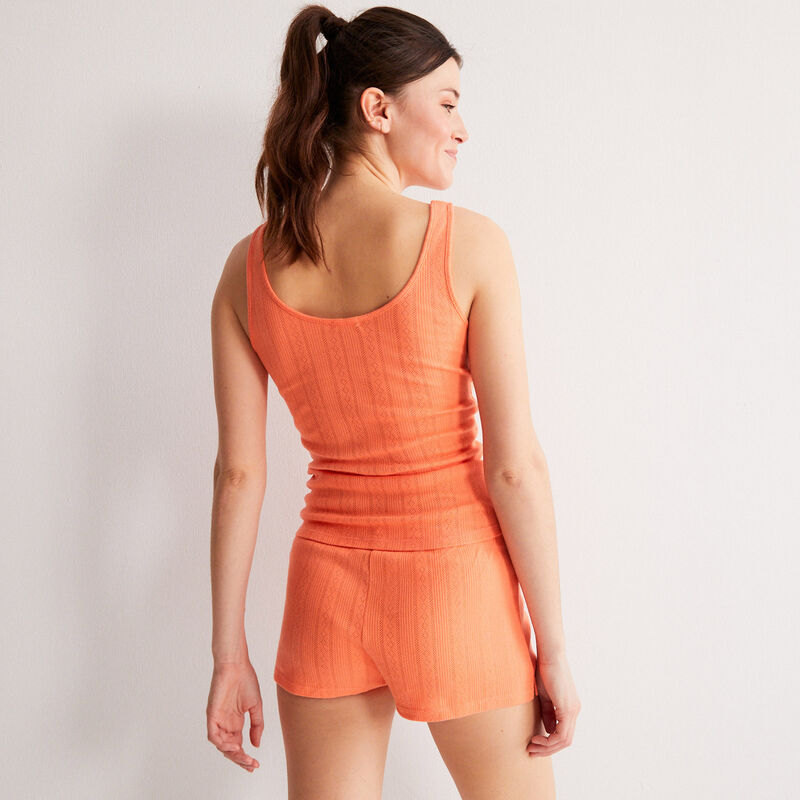 plain pointelle knit tank top - red plain pointelle knit tank top - red;