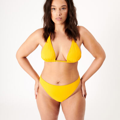 non-wired triangle bikini top - lemon yellow;