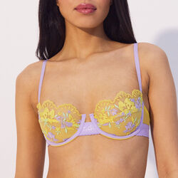 two-tone embroidered corbeille bra;