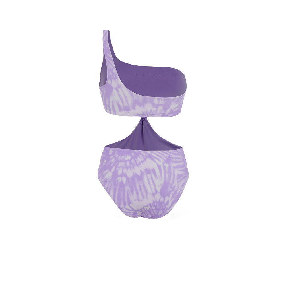 One-piece asymmetric swimsuit - lilac lilac.