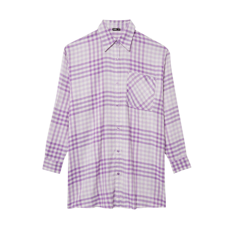 Oversize check shirt - purple;