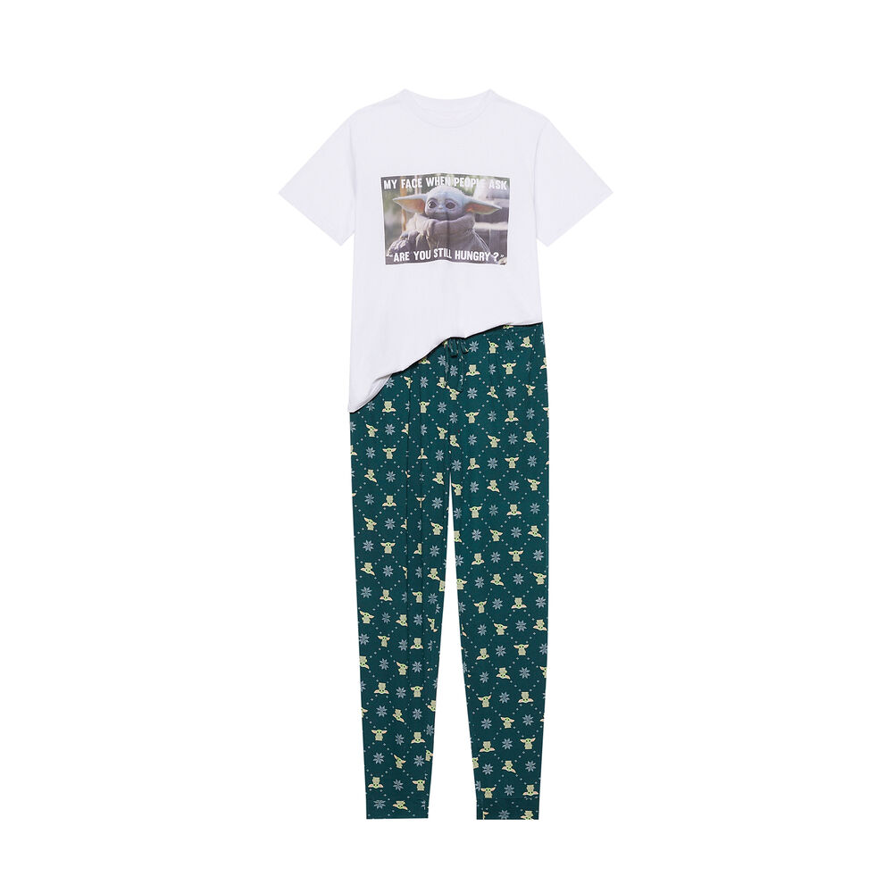 Baby yoda short-sleeved pyjama set - white white.