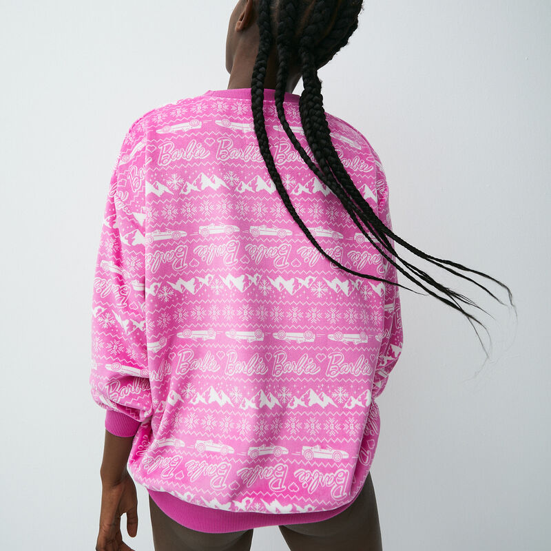 sweatshirt with jacquard print barbie;