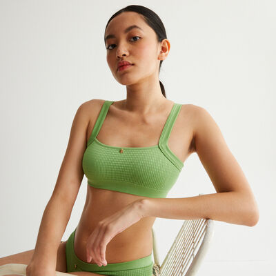 embossed bra with jewel detail - green;