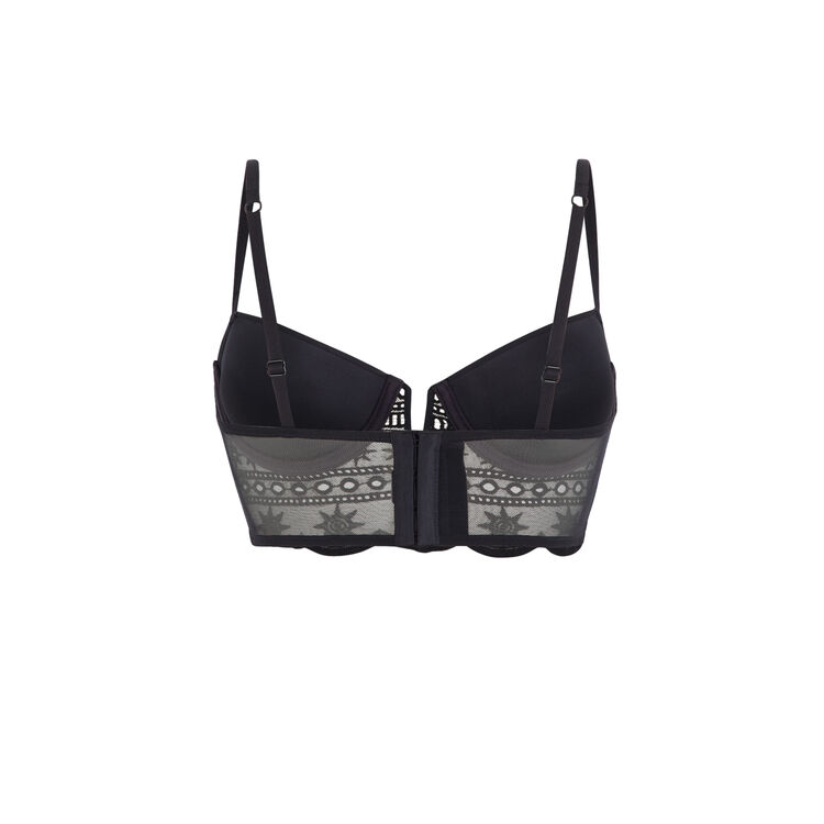 Tocrobrodiz black push-up bustier bra black.
