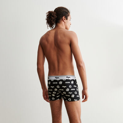 boxers with Georgetown pattern - black;