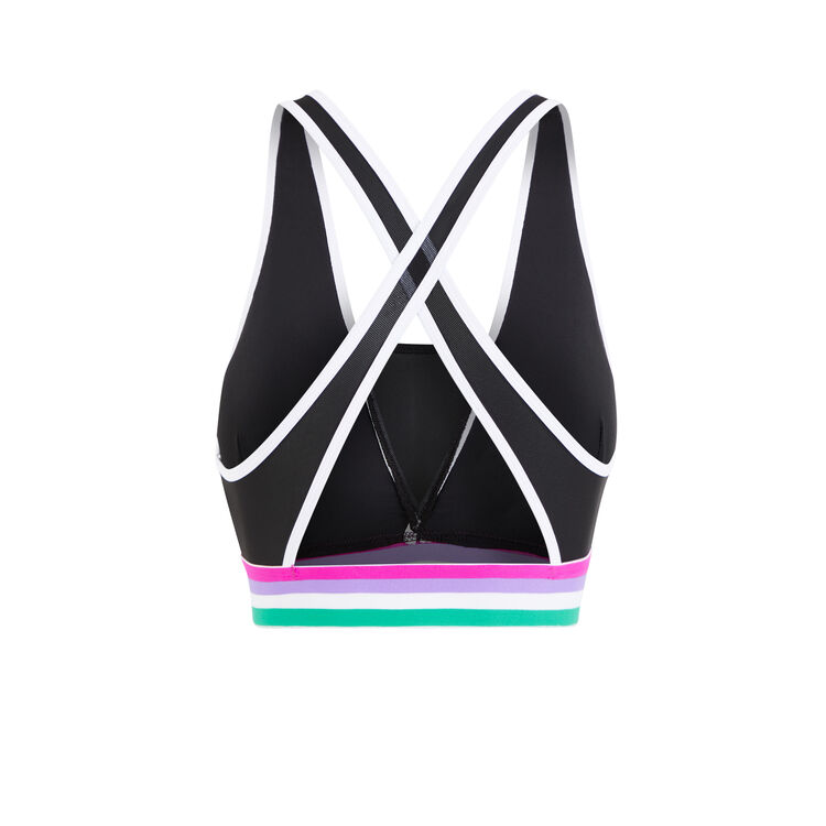 Polasportiz plain sports bra with crossover back black.