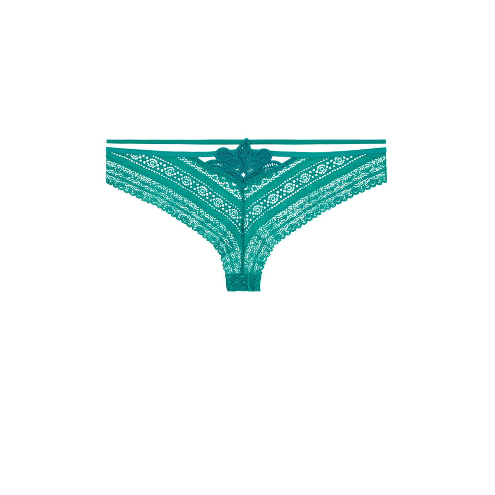Lace tanga briefs - green green.