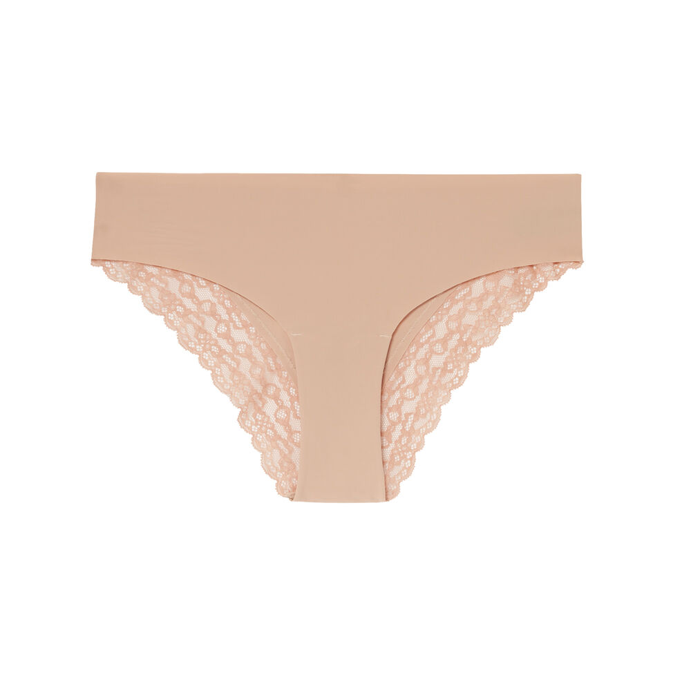 Microfibre and lace briefs - red red.
