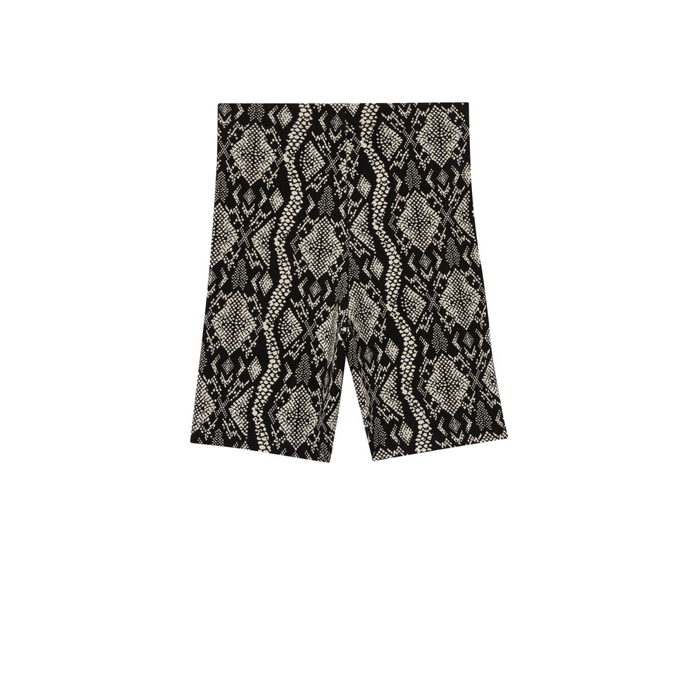 Snakeskin effect cycling shorts - off-white off-white.