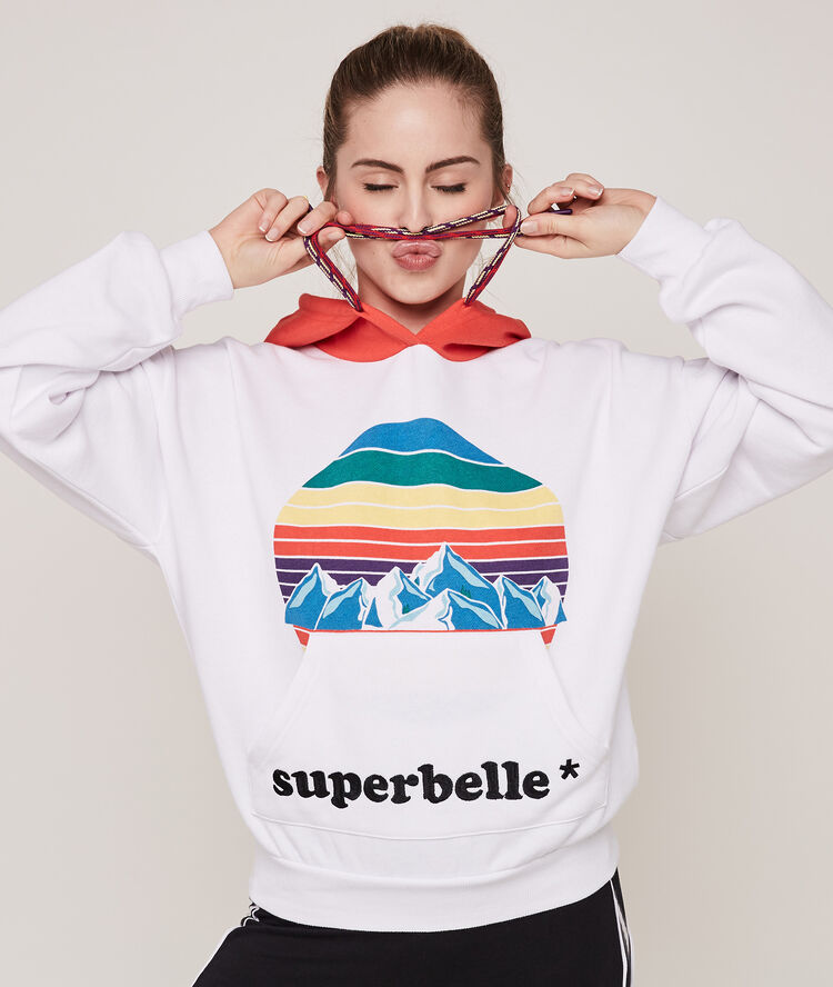 Superbeliz hooded sweatshirt white.