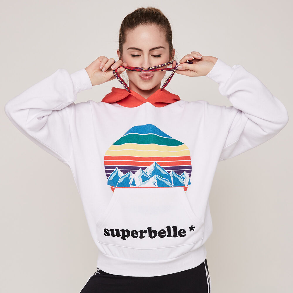 Superbeliz hooded sweatshirt white.