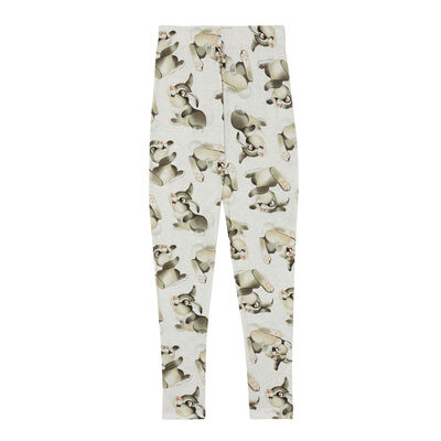 panpan pattern leggings - cream;