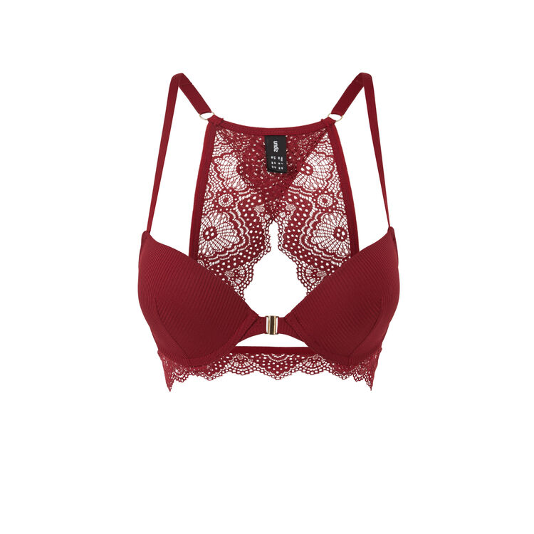 Merveilliz micro/lace push-up bra rhubarb.