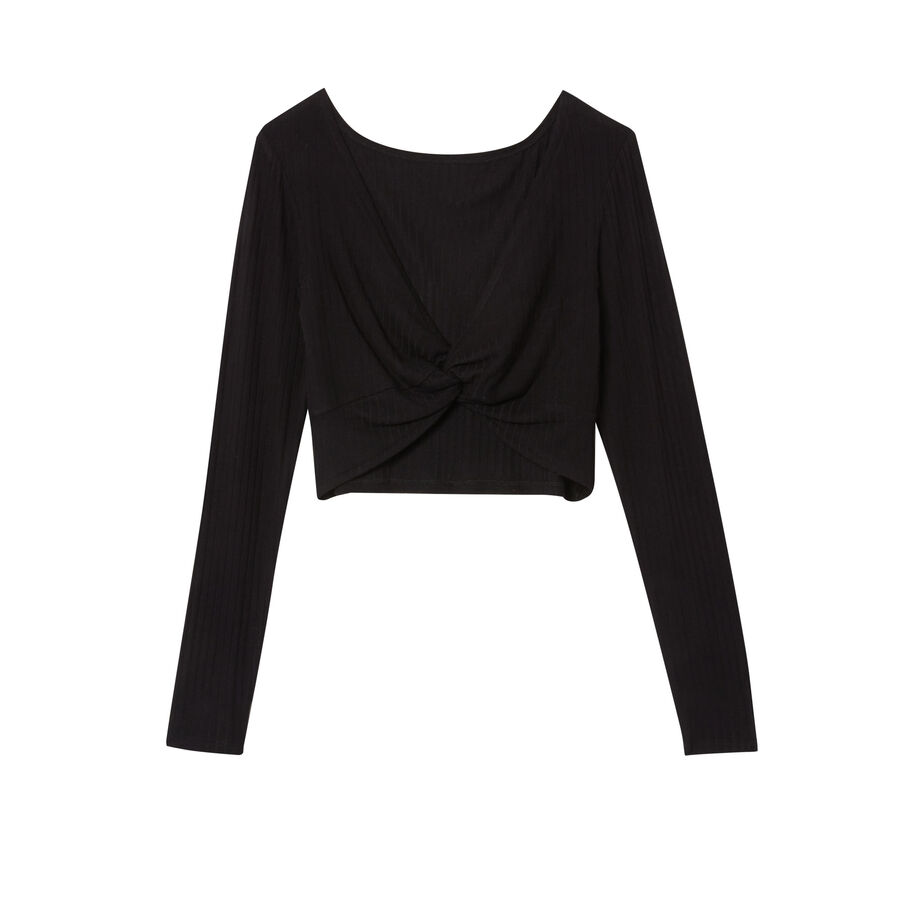 reversible bow effect top - black;
