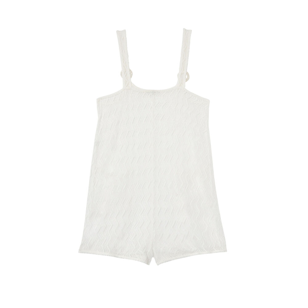 Perforated lace playsuit - off-white off-white.