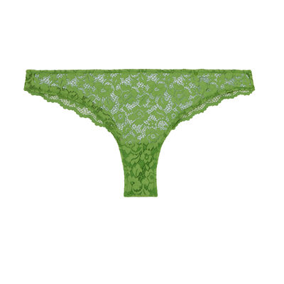 floral lace tanga briefs - green ;