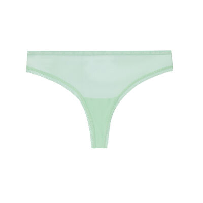 tulle thong with elasticated waist - clay green;