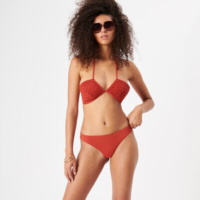 góra bikini typu opaska — kolor czerwień ochry;