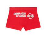 boxers with "emmerdeur au grand cœur" ("troublemaker with a heart of gold") print - grey