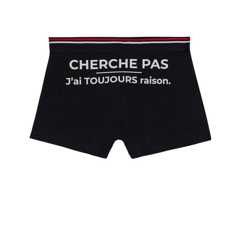 Cotton boxers with slogan - black Cotton boxers with slogan - black;