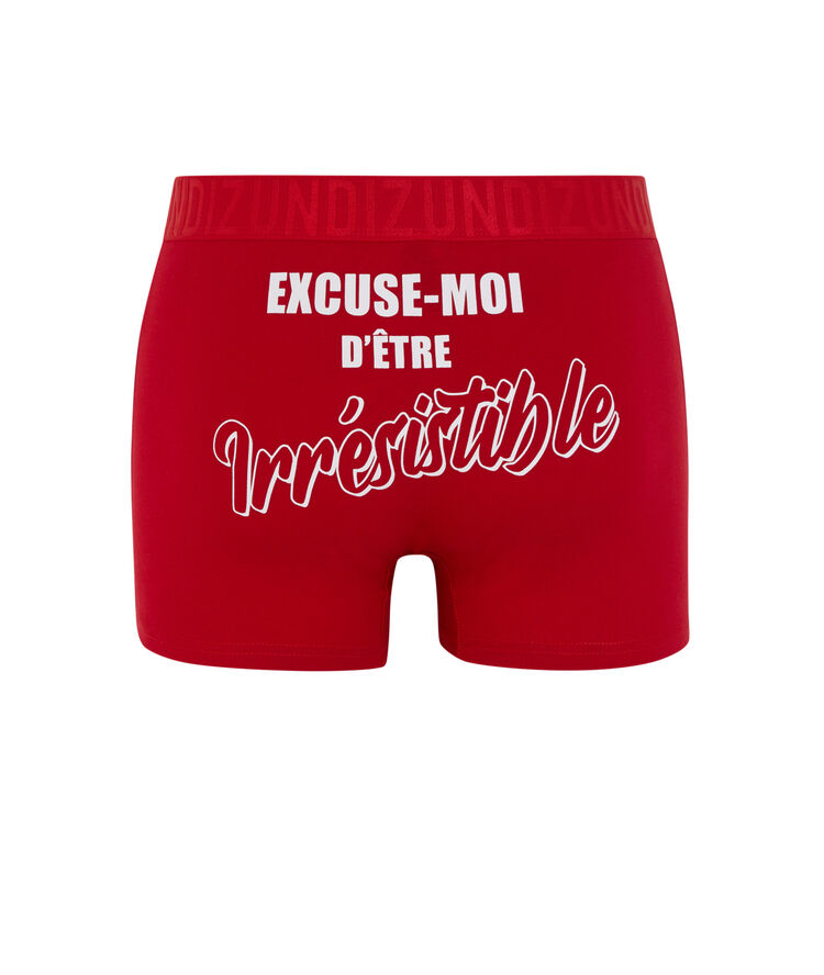 Restibiz cotton boxers with slogan red.