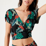 relaxed fit tropical print top