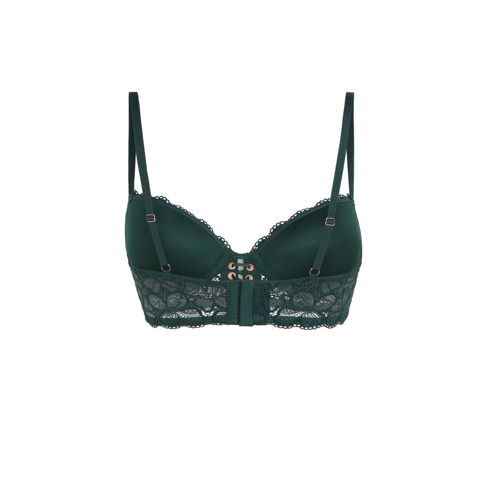 Padded bustier bra with bow - green green.