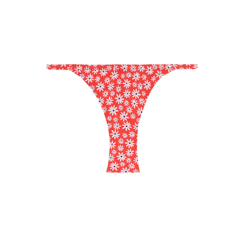 Floral triangle bikini bottoms - red red.