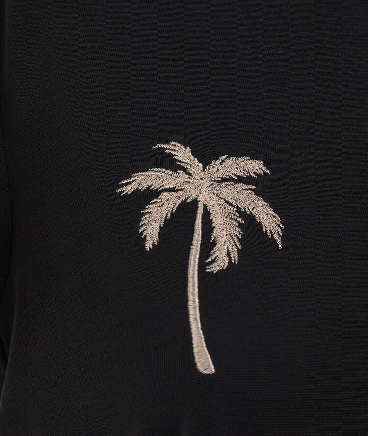 Short-sleeved backless top - black black.