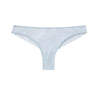 floral lace tanga briefs - iridescent blue;